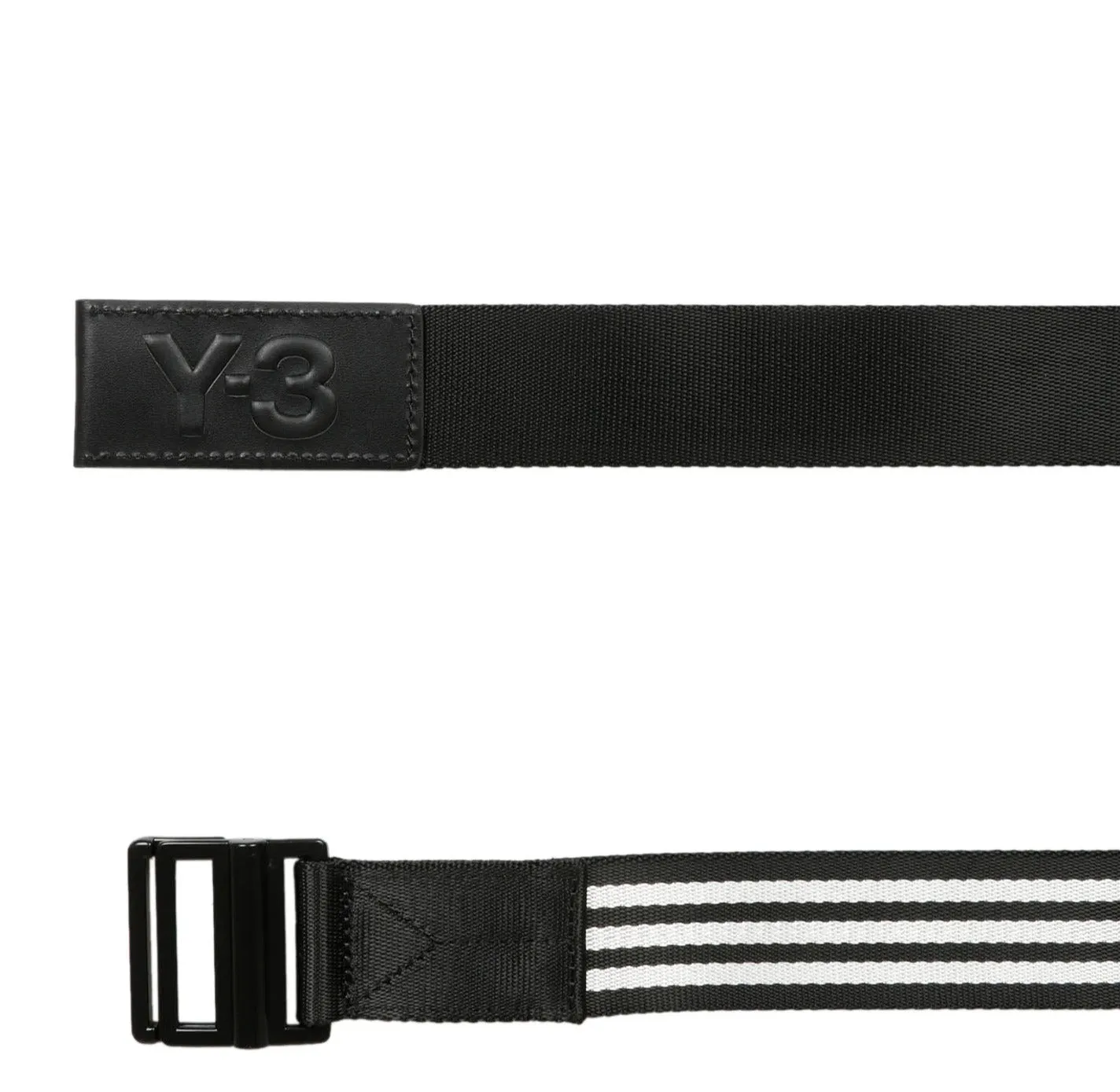 Y-3 Striped Logo Embossed Belt