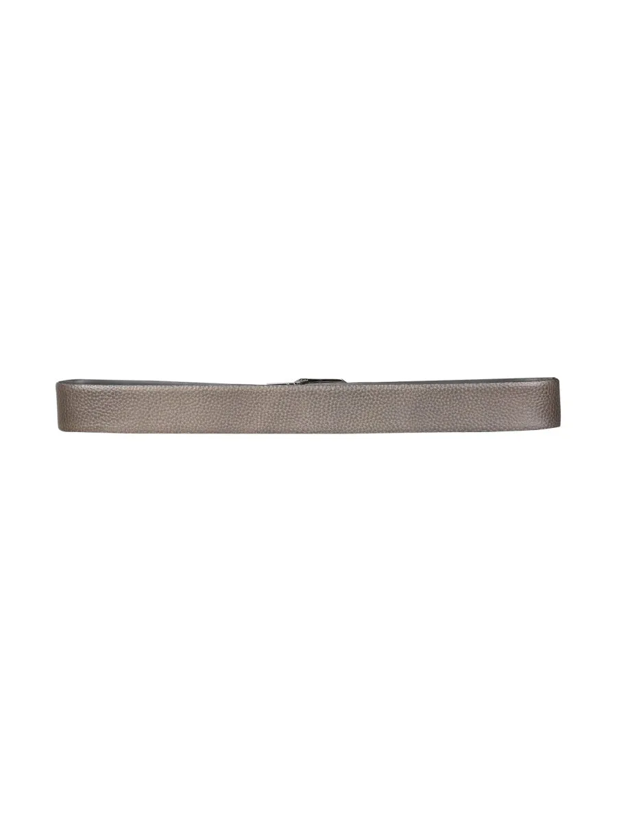 Z Zegna Logo Plaque Reversible Belt