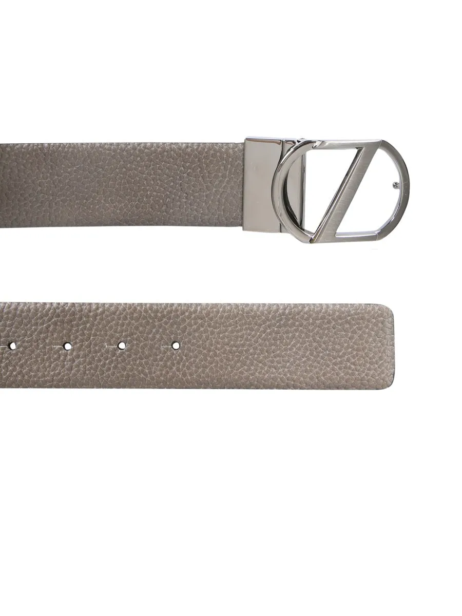 Z Zegna Logo Plaque Reversible Belt