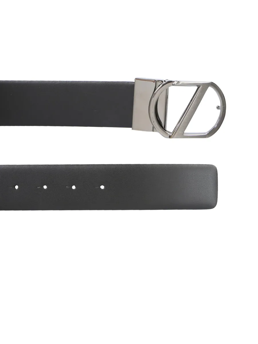 Z Zegna Logo Plaque Reversible Belt